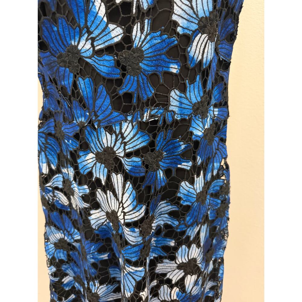 Elie Tahari floral aplique blue & black dress size 6 - Picture 3 of 6